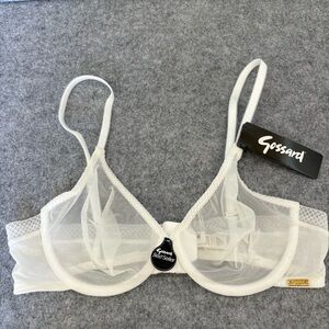 NWT Gossard Glossies Sheer White Bra 34B